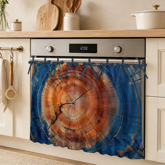Orange Blue Trunk Slice Oven Skirt Curtain Tie Top Modern Abstract ...