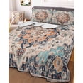 thumbnail image 1 of Orange Blue Twin Size Down Alternative Comforter,Lightweight Comforter Quilt Bedding Set with Pillow Shams Boho Geometric Middle Century Abstract Western Bed Comforter Duvet Insert 68"x86", 1 of 7