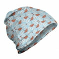 thumbnail image 1 of Orange Blue Unisex Beanie, Winter Rowan Frost Leaf, Hiking Outdoors, Pale Blue Vermilion, by Ambesonne, 1 of 1