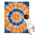 thumbnail image 1 of Orange Blue White Tie Dye Mandala Pattern Blanket,Comfortable Soft Flannel Throw Blanket,All Season,Warm Lightweight Blankets for Sofa Bed Couch Living Room Chair,30"x40", 1 of 4