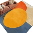 thumbnail image 1 of Orange Blue Yellow Area Rug 5x8 Washable Rug Non Slip Geometric Striped Farmhouse Art Large Area Rug Soft Stainresistant Indoor Floor Carpet for Living Room Bedroom Home Office Dining Room Nursery, 1 of 7