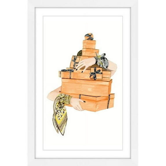 "Orange Bo x es" Framed Painting Art Print, 24" x 1.5"
