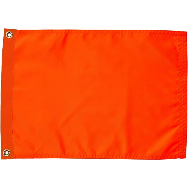 Orange Boat Flag 12X18 Inches Outdoor, Heavy Duty Solid Color Nylon Utv
