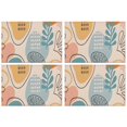 thumbnail image 1 of Orange Boho Abstract and Plant Pattern Summer Placemats Table Placemats Set Of 4-Linen Kitchen Washable Placemats Table Mats 11.8"x17.7" Non-Slip Heat Resistant, 1 of 6