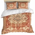 thumbnail image 1 of Orange Boho Bedding 3 Piece Duvet Cover Set California King, Geometric Antique Tribal Retro Ethnic Soft Microfiber Comforter Cover with Zipper Closure & Pillowcases, FadeResistant Quilt Cover, 1 of 9