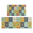 thumbnail image 1 of Orange Boho Bohemia Floral Geometric Pattern Kitchen Rugs Sets Of 2,Anti Fatigue Kitchen Mat Rugs Non Slip Washable,Decorative Kitchen Floor Mats for Kitchen,Sink,Laundry,17"x30"+17"x47", 1 of 7