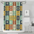 thumbnail image 1 of Orange Boho Bohemia Floral Geometric Pattern Shower Curtain 72"x72" ,Bathroom Decorative Shower Curtains Set with 12 Hooks,Modern Waterproof Washable Shower Curtain, 1 of 6
