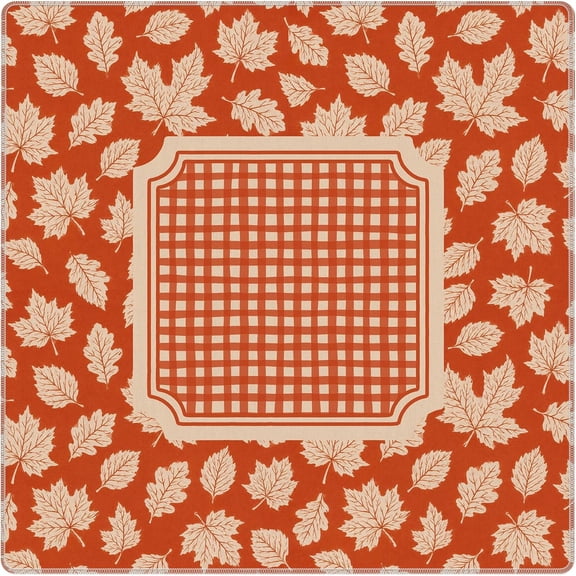 Orange Boho Fall Maple Leaf Mahjong Mat 31.5" x 31.5"