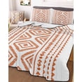 thumbnail image 1 of Orange Boho Full Size Down Alternative Comforter, Lightweight Comforter Quilt Bedding Set with Pillow Shams Vintage Southwestern Geometric Stripes All Seasons Bed Comforter Duvet Insert 78"x90", 1 of 7