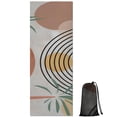 thumbnail image 1 of Orange Boho Geometric and Plant Pattern (2) Hot Yoga Mat Towel Non Slip for Hot Yoga - Quick-Drying Yoga Mat Cover with 4 Corner Pockets with Travel Bag - Hot Yoga Towel Non Slip 70"x26", 1 of 6