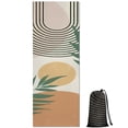 thumbnail image 1 of Orange Boho Geometric and Plant Pattern Hot Yoga Mat Towel Non Slip for Hot Yoga - Quick-Drying Yoga Mat Cover with 4 Corner Pockets with Travel Bag - Hot Yoga Towel Non Slip 74"x26", 1 of 6