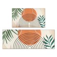 thumbnail image 1 of Orange Boho Geometric and Plant Pattern Kitchen Rugs Sets Of 2,Anti Fatigue Kitchen Mat Rugs Non Slip Washable,Decorative Kitchen Floor Mats for Kitchen,Sink,Laundry,17"x30"+17"x47", 1 of 7