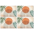 thumbnail image 1 of Orange Boho Geometric and Plant Pattern Summer Placemats Table Placemats Set Of 4-Linen Kitchen Washable Placemats Table Mats 11.8"x17.7" Non-Slip Heat Resistant, 1 of 6