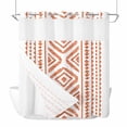 thumbnail image 1 of Orange Boho No Hook Shower Curtain Waterproof, Bathroom Curtains with Snap in Liners and See Through Top Window, Vintage Southwestern Geometric Stripes Hotel Style Bathtub Curtains Shower 72"Wx72"L, 1 of 8