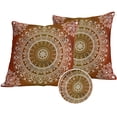 thumbnail image 1 of Orange Boho Outdoor Pillow Covers 18x18 Set of 2,Waterproof Patio Throw Pillowcase Protectors,Country Vintage Ethnic Abstract Geometric Decorative Pillow Shams Cushion Covers for Seat Bed Couch Sofa, 1 of 8