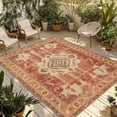 thumbnail image 1 of Orange Boho Outdoor Rug 4x6 Ft - Reversible Patio Rug Outdoor Camping Rugs, Geometric Antique Tribal Retro Ethnic Washable Indoor Outdoor Area Rugs, Non-Slip Outdoor Carpet Runner for Deck/Porch, 1 of 8