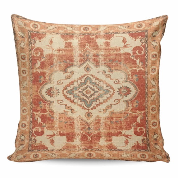 Orange Boho Pillow Covers 26x26 Inch Decorative Throw Pillow Cover, Geometric Antique Tribal Retro Ethnic Sofa Pillowcases Accent Cushion Case Home Decor Bedroom Living Room