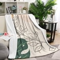 thumbnail image 1 of Orange Boho Plant Pattern Blanket,Comfortable Soft Lamb Wool Throw Blanket,All Season,Warm Lightweight Blankets for Sofa Bed Couch Living Room Chair,60"x80", 1 of 4
