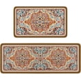 thumbnail image 1 of Orange Boho Style Kitchen Rugs Sets,Kitchen Mats for Floor 2 Piece,Washable Kitchen Rugs Non Slip (17"x48"+17"x24")\u2026, 1 of 5