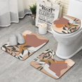 thumbnail image 1 of Orange Boho Sun, Mountain and Plant Pattern Bathroom Rugs Sets 3 Piece,Toilet Cover Set,Absorbent Non Slip Bathroom Mats Sets with U-Shaped Contour Rug Toilet Rug Set, 1 of 5