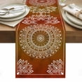 thumbnail image 1 of Orange Boho Table Runner - 36 Inch Long, Kitchen Dining Table Runner Dresser Scarves, Country Vintage Ethnic Abstract Geometric Farmhouse Decor for Coffee Tables Wedding Party Banquet, 1 of 8