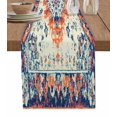 thumbnail image 1 of Orange Boho Table Runner-Cotton Linen- 108 Inch Holiday Dresser Scarves, Rustic Bohemian Ethnic Oriental Western Tablerunner for Kitchen Coffee/Dining Bedroom Living Room Dinner Scarf Décor 13x108, 1 of 9