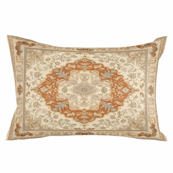 Orange Boho Throw Pillow Cover 20 x 36 Inch Decorative Pillow Cover Ethnic Geometric Southwestern Vintage Lumbar Pillowcase Seasonal Rectangle Cushion Case for Couch Sofa Bed Living Room