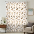 thumbnail image 1 of Orange Botanical Sheer Curtains 45 Inches Long, Vintage Blossom Floral Wildflower Light Filering Curtains, Breathable Simi Curtain Privacy Drapes for Kitchen Bathroom Small Window Treatment, 1 of 9