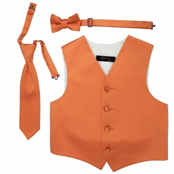 Orange Boys Satin Vest Spencer J - boys 7-8