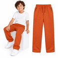 thumbnail image 1 of Orange Boys Sweatpants size 12-14, Drawstring Elastic Waist Kids Joggers with Pockets, Straight Leg Casual Sweat Pants for School Active Wear, 1 of 7