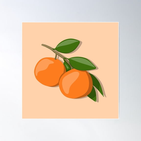 Orange Branch Poster Wall Art, Modern Wall Decor For Living Room Bedroom, 30x30 UNFRAMED