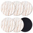 thumbnail image 1 of Orange Branches Coasters Set of 6, Absorbent Coasters for Drinks, Modern Abstract Art Forest Silhouettes Coaster for Desk Coffee Table Protection, Home Decor House Warming Gifts 4", 1 of 8
