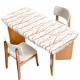 thumbnail image 1 of Orange Branches Table Cloths for 4 Foot Rectangle Tables, Modern Abstract Art Forest Silhouettes Patio Waterproof Elastic Fitted Tablecloths, Washable Rectangular Table Cover for Camping, 1 of 8