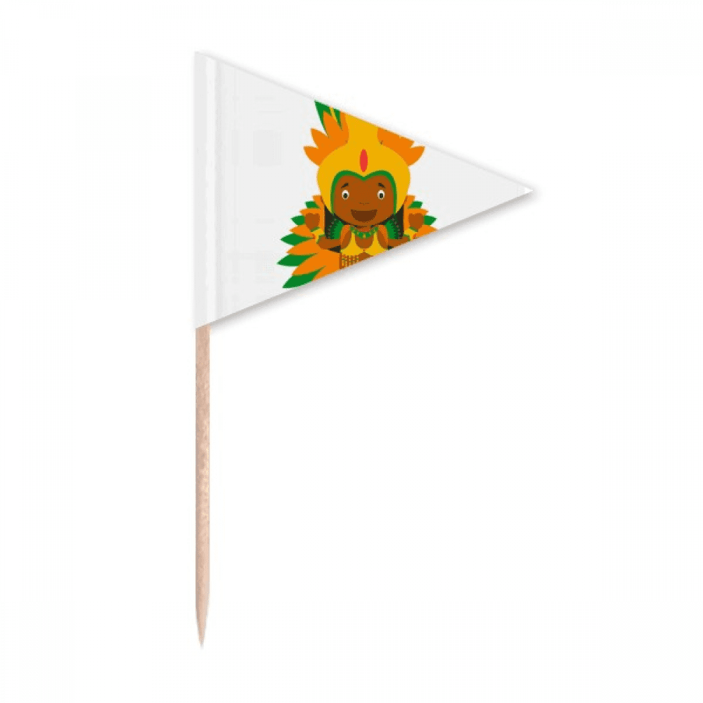 Orange Brazil Cartoon Toothpick Triangle Cupcake Toppers Flag - Walmart.com
