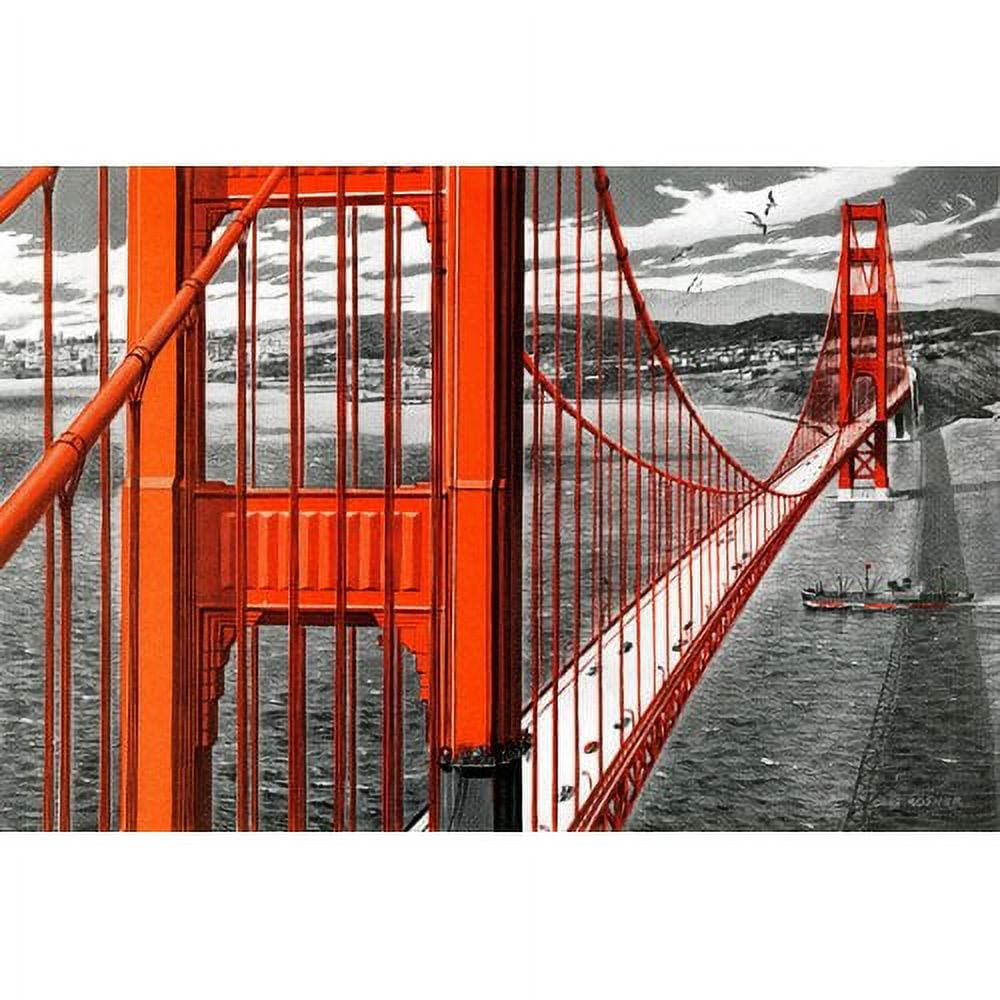 "Orange Bridge" Painting Print on Wrapped Canvas