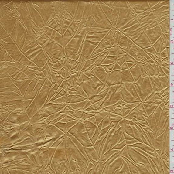 Orange Bronze Crinkled Satin, Fabric By the Yard