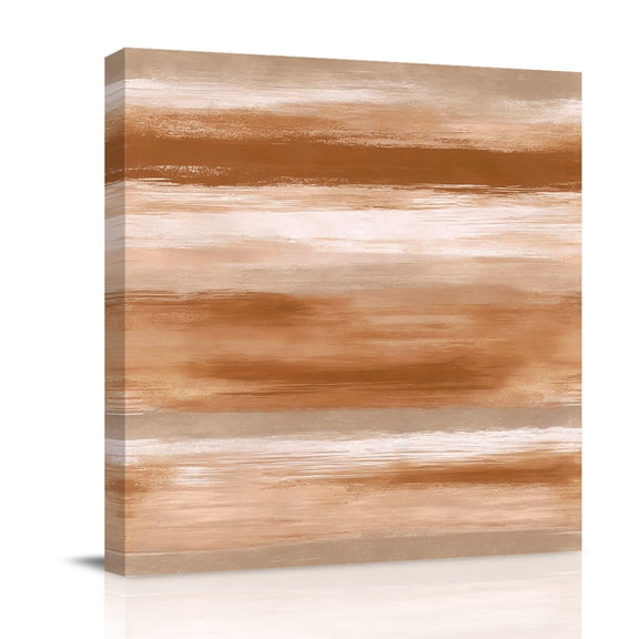 Orange Brown Abstract Canvas Wall Art for Living Room, Mottled Oil Painting Texture Modern Poster Print Painting for Bedroom Office Home Decoration Wall Pictures Prepare To Hang 10"x10"