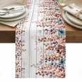 thumbnail image 1 of Orange Brown Eucalyptus Leaves Table Runner - 120 Inch Long, Kitchen Dining Table Runner Dresser Scarves, Botanical Farm Rustic Wood Farmhouse Decor for Coffee Tables Wedding Party Banquet, 1 of 8