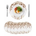 thumbnail image 1 of Orange Brown Eucalyptus Round 15 Inch Placemats Set of 6, Watercolor Spring Weeping Botanical HeatResistant Non Slip Place Mats for Dining Table, Wipeable Braided Kitchen Table Mats for Housewarming, 1 of 9