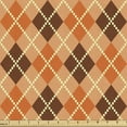 thumbnail image 1 of Ambesonne Orange Brown Fabric by the Yard Upholstery, Diamond Check Argyle, 5 Yards, Redbrown Peach Orange, 1 of 4