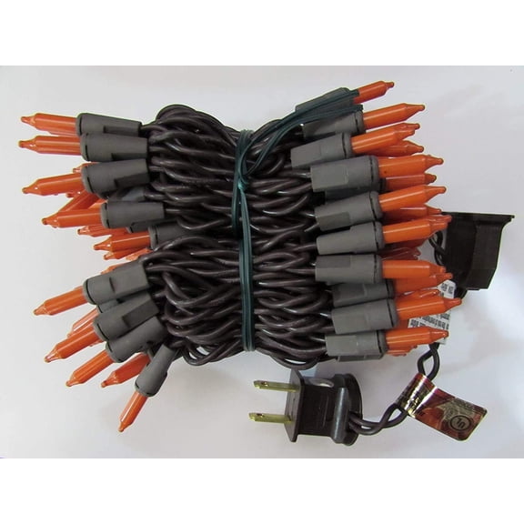 Orange Brown Fall Lights 100 Count 24 Ft Static Flashing Mode