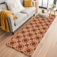 thumbnail image 1 of Orange Brown Flowers 2'x6' Runner Rugs for Hallway Kitchen Bedside Non Slip Washable, Farmhouse Retro Abstract Floral Entryway Rug Runners with Rubber Backing, Long Carpet Runner for Laundry Room, 1 of 8