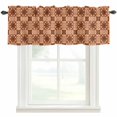 thumbnail image 1 of Orange Brown Flowers Farmhouse Short Window Curtain Valances, Farmhouse Retro Abstract Floral Rod Pocket Kitchen Valances for Living Room Bedroom Bathroom Cafe 54" x 18", 1 of 8