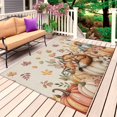 thumbnail image 1 of Orange Brown Fox Fall Outdoor Rug for Patio/Deck/Porch, Non-Slip Large Area Rug 3 x 5 Ft, Pumpkins Thanksgiving Botanical Rustic Indoor Outdoor Rugs Washable Area Rugs, Camping Rug Carpet Runner, 1 of 8