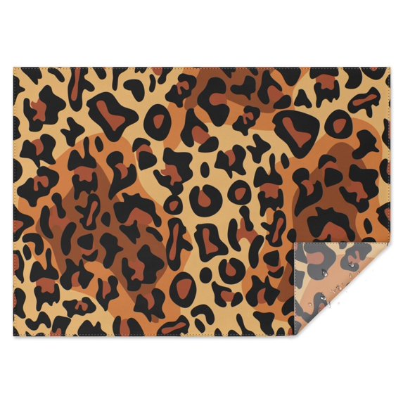 Orange and Brown Leopard Pattern Rectangle Tablecloth 60"x84",Waterproof Polyester Rectangle Table Cloth, Wipeable Spillproof Polyester Tablecloth for Dining, Camping, Indoor and Outdoor