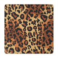thumbnail image 1 of Orange and Brown Leopard Pattern Square Fitted Tablecloth with Elastic Edge,Square Table Cover,Washable Elastic Table Cover for Home Kitchen Party Decor 34"x34", 1 of 6