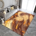 thumbnail image 1 of Orange Brown Marble Texture Area Rug, Abstract Rock Texture Non Slip Living Room Rug, Noise Reduction Machine Washable Carpet For Indoor Bedroom Office Decor Mat 4x5ft, 1 of 6