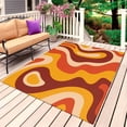 thumbnail image 1 of Orange Brown Outdoor Rug 3x5 Ft, Non Slip Washable Area Rug, Modern Farmhouse Abstract Patterned Art Patio Rugs Carpet Runner, Large Floor Mat for Indoor/Outdoor Deck Porch Camping, 1 of 8