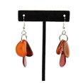 thumbnail image 1 of Orange, Brown, Red Tagua Triple Tear Drop Earrings - Artisan Elegance, 1 of 1
