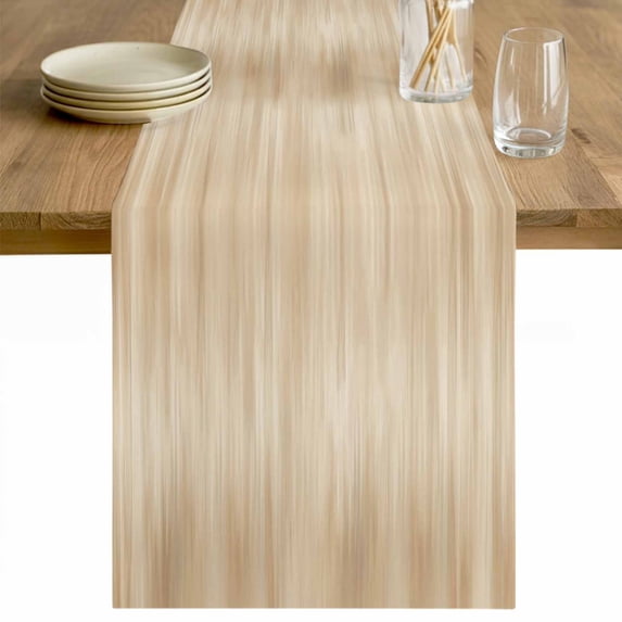 Orange Brown Table Runner - 60 Inch Long Modern Abstract Art Ombre Striped Cotton and Linen Blended Dress Scarves Farmhouse Table Runner for Kitchen Dining, Coffee Table, 13" x 60"